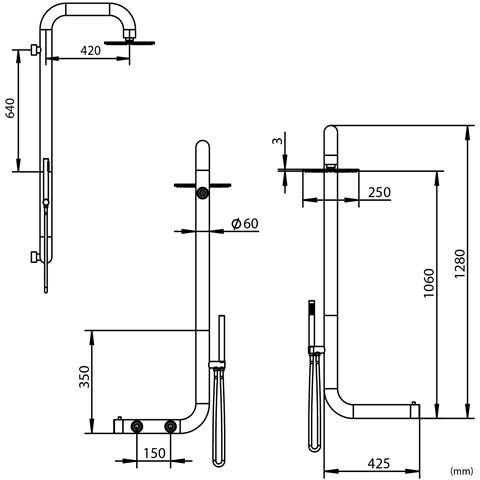 Cabras Doccia Per Parete E Esterni Ed Interni In Acciaio 316l Soffione E Doccino Mobile Inox - Foto 4