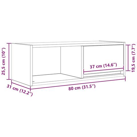 Mobili TV a Parete 2pz Bianchi 80x31x25,5 cm Legno Multistrato - Foto 2