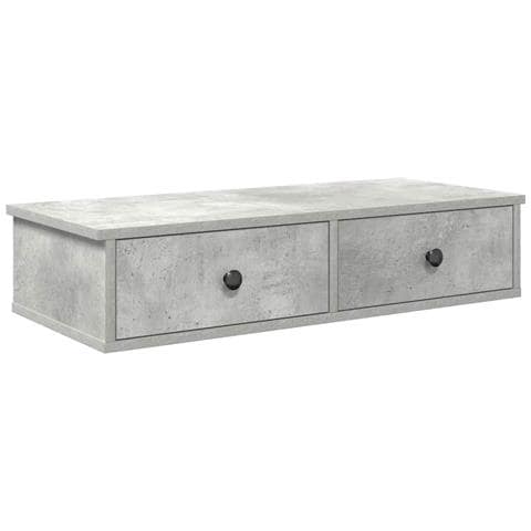 Scaffale A Parete Con Cassetti Grigio 80x31x17 Cm In Truciolato - Foto 2