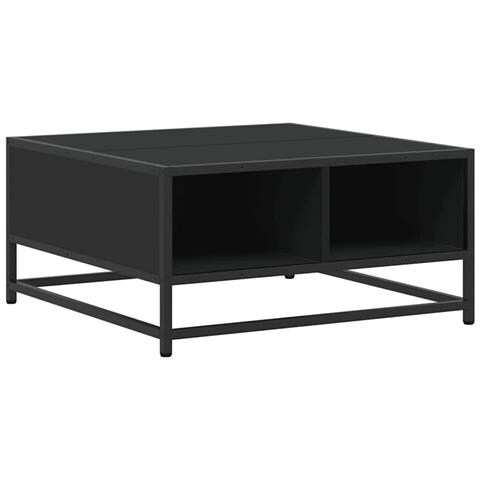 Tavolino Da Salotto Nero 60,5x60,5x30cm Truciolato E Metallo - Foto 1