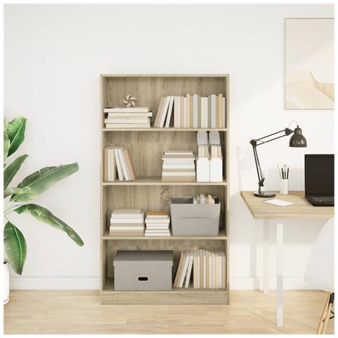 Libreria Rovere Sonoma 80x24x143 Cm In Legno Multistrato - Foto 3