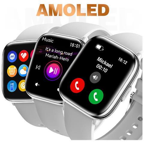 Smartwatch Con Monitoraggio Della Salute E Chiamate Bluetooth, Grigio - Foto 2