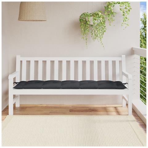 Cuscino Panca Da Giardino Antracite Mélange 100x50x7cm Tessuto - Foto 2