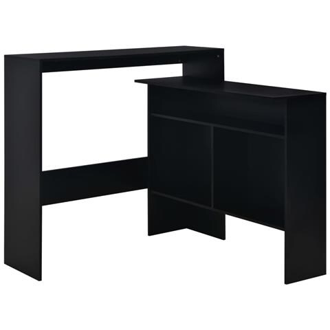 Tavolo Da Bar Con 2 Piani D'appoggio Nero 130x40x120 Cm - Foto 1