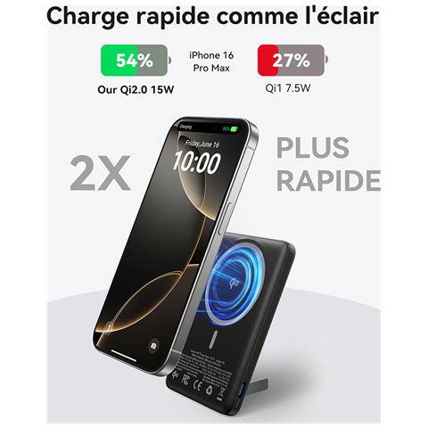 Powerbank Magnetico 5000mah Per Iphone Magpro Usb-c Ultra Fast, Nero - Foto 4
