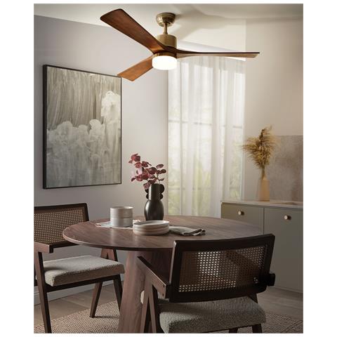 Ventilatore A Soffitto Con Luce Aruwimi Con Telecomando Ottone - Foto 1