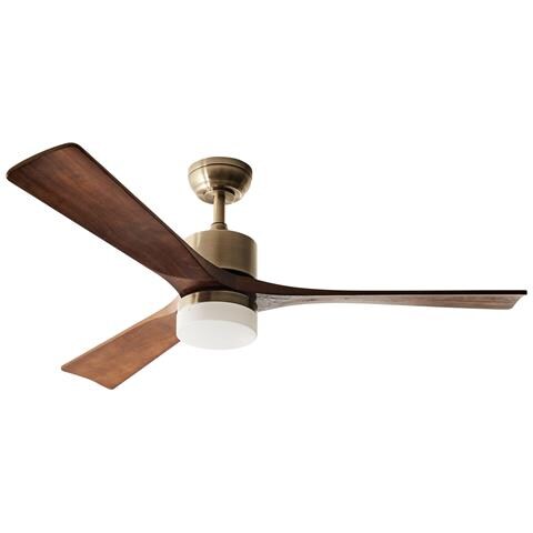 Ventilatore A Soffitto Con Luce Aruwimi Con Telecomando Led Ottone - Foto 2