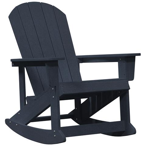 Sedia a Dondolo Adirondack Blu Navy 73.5x92x90 cm HDPE - Foto 1