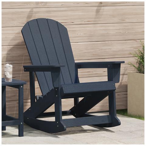 Sedia a Dondolo Adirondack Blu Navy 73.5x92x90 cm HDPE - Foto 2