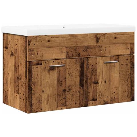 Set Mobili da Bagno 2 pz Legno Antico in Legno Multistrato - Foto 1