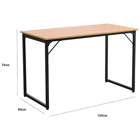 Scrivania Tavolo Porta Pc Legno Metallo Casa Ufficio Design Industriale Noce - Foto 2