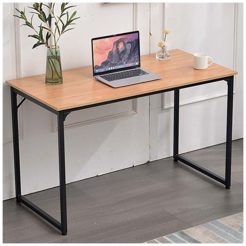 Scrivania Tavolo Porta Pc Legno Metallo Casa Ufficio Design Industriale Noce - Foto 1