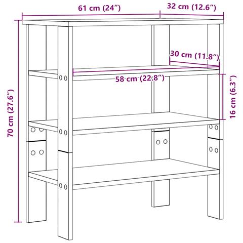 Scarpiera Grigio Cemento 61x32x70 cm in Legno Multistrato - Foto 9
