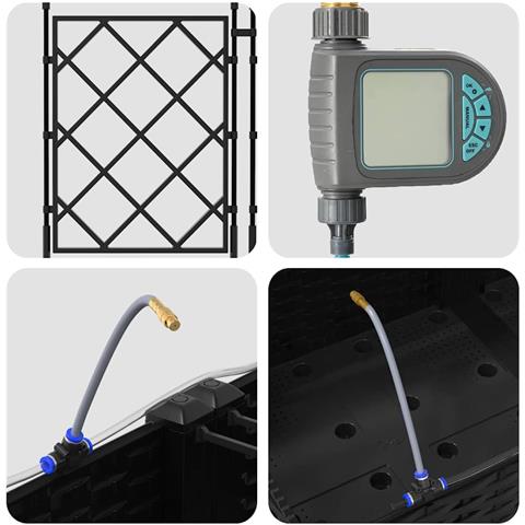 Vasi da giardino Nero 120 x 120 x 126 cm Acciaio - Foto 8