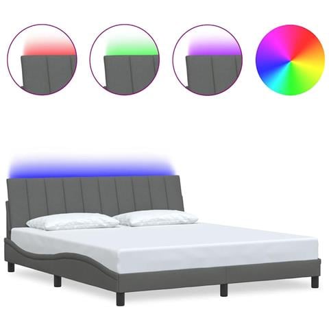 Giroletto senza Materasso Grigio Scuro 180x200 cm Tessuto - Foto 1