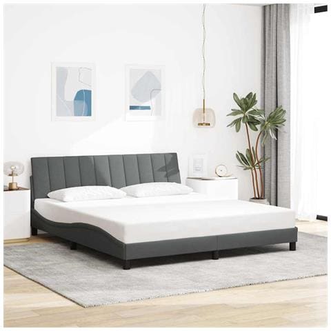 Giroletto senza Materasso Grigio Scuro 180x200 cm Tessuto - Foto 2