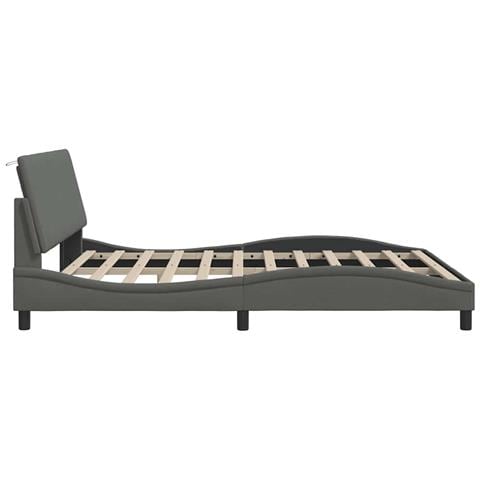 Giroletto senza Materasso Grigio Scuro 180x200 cm Tessuto - Foto 9