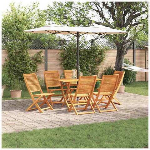 Set da Pranzo per Giardino 7 pcs Marrone - Foto 2