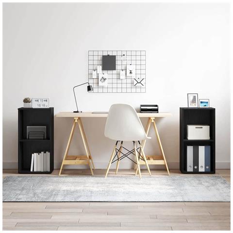 Set mobile TV 2 pcs Rovere Nero Legno multistrato - Foto 2