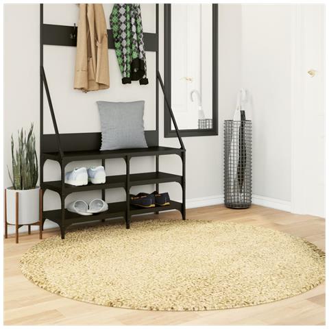 Tappeto Shaggy PAMPLONA a Pelo Lungo Moderno Oro Ø 160 cm - Foto 2