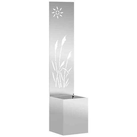 Vaso da Giardino con Pannello Decorativo Argento 32 x 140 cm - Foto 1