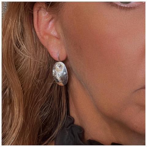 Orecchino Unico In Argento Sterling Con Gancio E Ovale - Foto 3