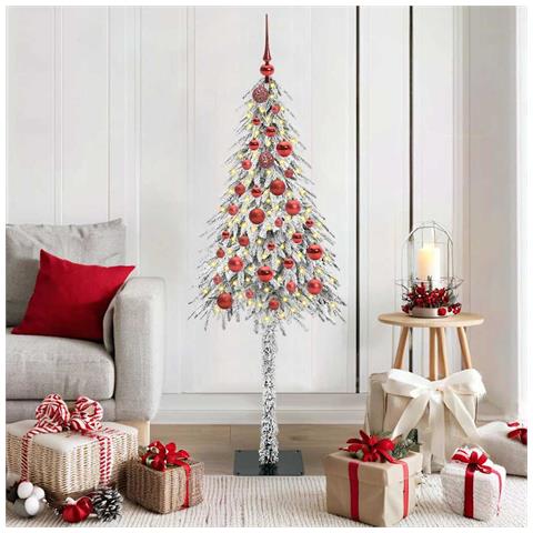 Albero di Natale con 150 LED Bianco 150 cm PE e Acciaio - Foto 2