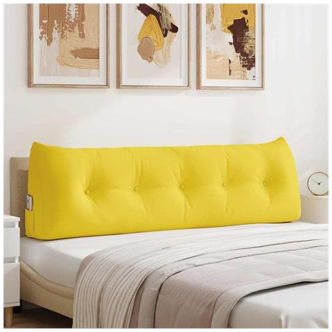 Cuscino per Schiena Giallo Chiaro 160 x 24 x 50 cm Tessuto - Foto 2