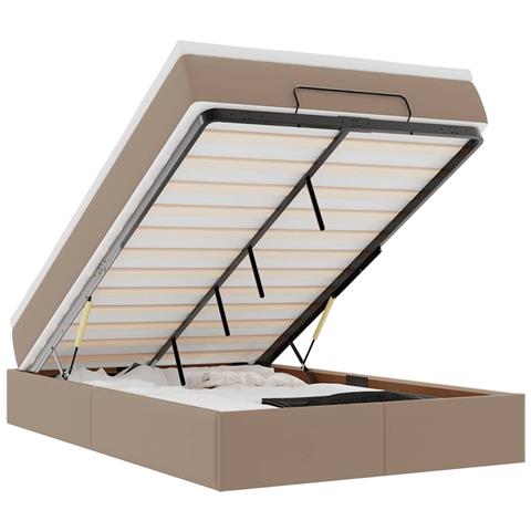 Struttura Letto Pouf con Materasso 120x190 cm Similpelle - Foto 1