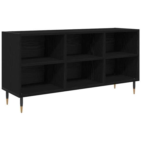 Mobile TV Rovere Nero 103,5 x 30 x 50 cm Legno multistrato - Foto 1