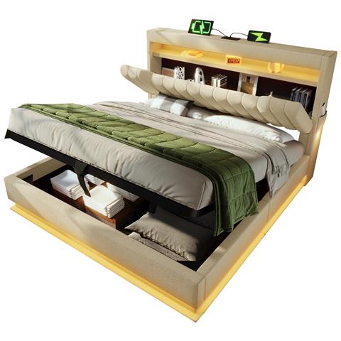 Letto Funzionale Con Illuminazione Led, Stazione Ricarica E Contenitore Idraulico - Foto 1