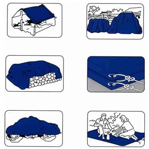 Telo Impermeabile  Telo Di Copertura 70g/m²  2x3m (6m²)  Blu  Resistente Agli Strappi  Con Occhielli - Foto 2