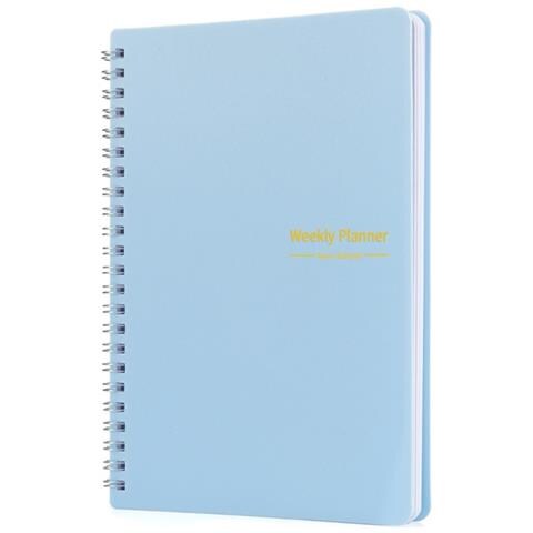 Agenda Settimanale A Spirale Senza Data Da 52 Settimane (formato A5) - Agenda Settimanale Inglese Con Liste Di Cose Da Fare Blue - Foto 1