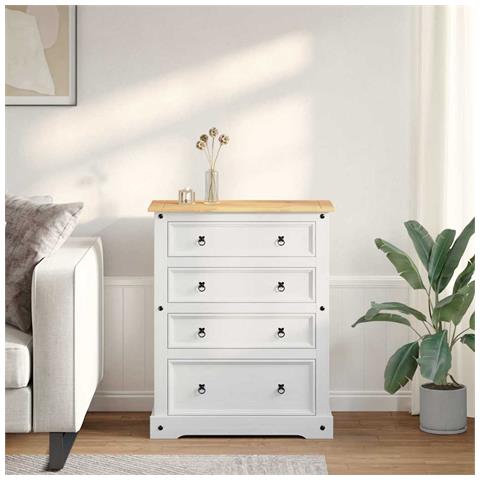 Cassapanche di stoccaggio con cassetto Bianco 92 x 48 x 114 cm - Foto 2