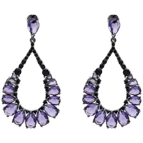 Orecchini a Goccia Lacrima Viola Scuro - Foto 5