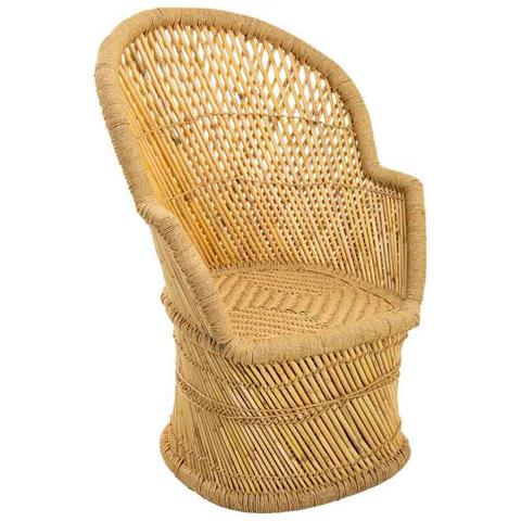 Poltroncina Rotonda In Bambù Marrone 69x50x109h - Foto 1