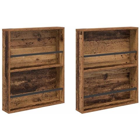 Scaffale per riviste 2 pcs Legno vecchio 60 x 12 x 70 cm - Foto 1