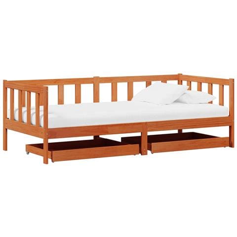 Letto Giorno 3 pcs Marrone cerato Legno di Pino Massello - Foto 1