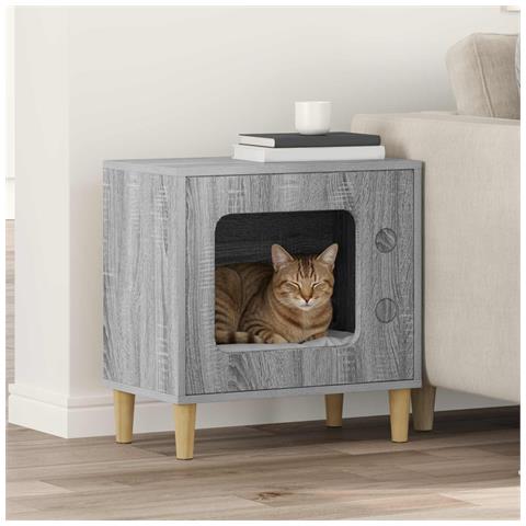 Casa per Gatti Grigio Sonoma 51 x 30 x 52 cm Legno multistrato - Foto 2