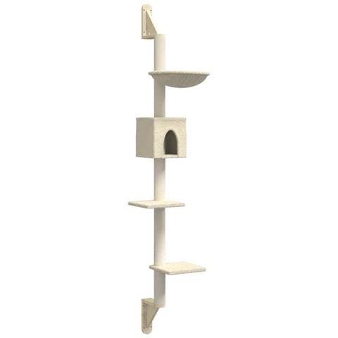 Albero per Gatti con Tiragraffi a Parete Crema 187 cm - Foto 1