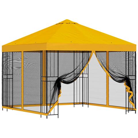 Gazebo da giardino con pareti laterali 3 x 3 m Giallo - Foto 1