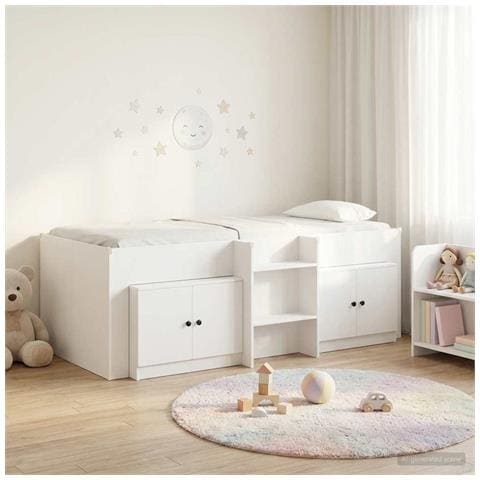 Struttura Letto Loft con Mobile 3 pcs Bianco Legno multistrato - Foto 2