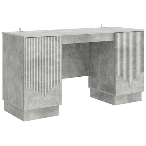 Scrivania con lo scaffale Grigio Cemento 142,5 x 50 x 75 cm - Foto 1