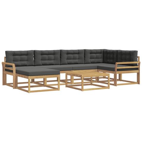 Set di divani da esterno 7 pcs Bianco e Antracite - Foto 1