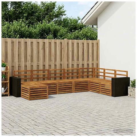 Set di divani da esterno 8 pcs Naturale - Foto 2