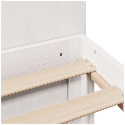 Letto contenitore senza Materasso Bianco 160x200 cm in Legno Massello di Pino - Foto 9