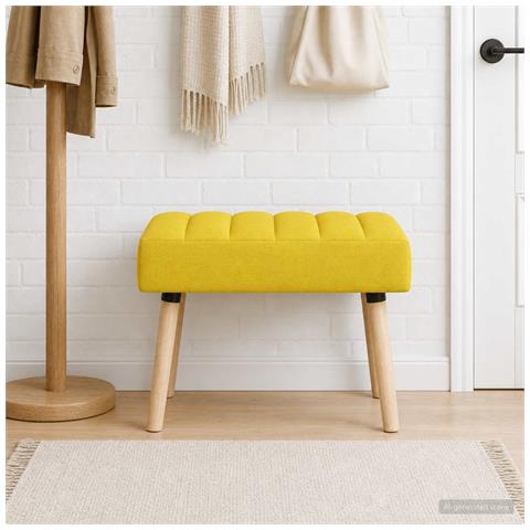 Panchina trapuntata a canale Giallo Chiaro 60 x 40 x 45 cm - Foto 2