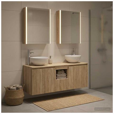 Set di Armadi da Bagno 5 pcs Rovere Sonoma 53 x 15,5 x 70 cm - Foto 2