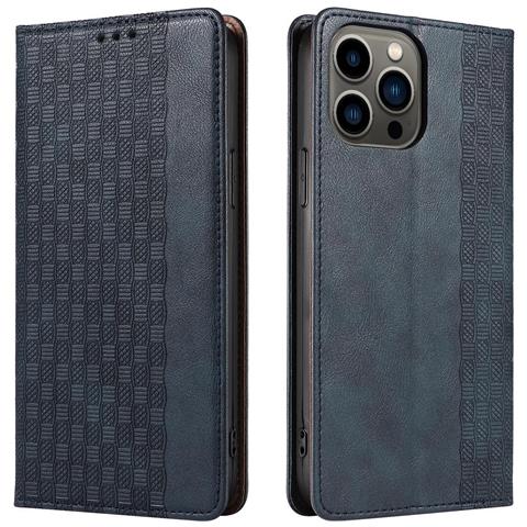 Custodia Magnetica Per Iphone 12 Pro Max Con Portafoglio + Mini Portachiavi Blu - Foto 7