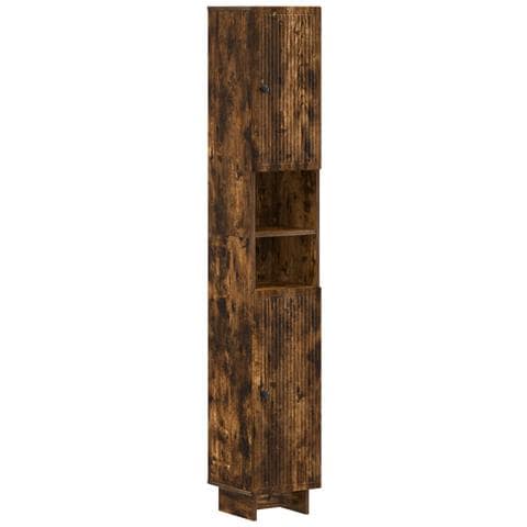 Armadio da Bagno con Ripiano Aperto EDE Rovere Fumo - Foto 1